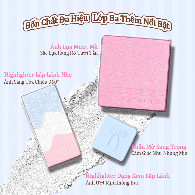 [VEECCI} Bảng phấn mắt má 4 in 1 Veecci kèm tạo khối highlight 11g_thumbnail_3