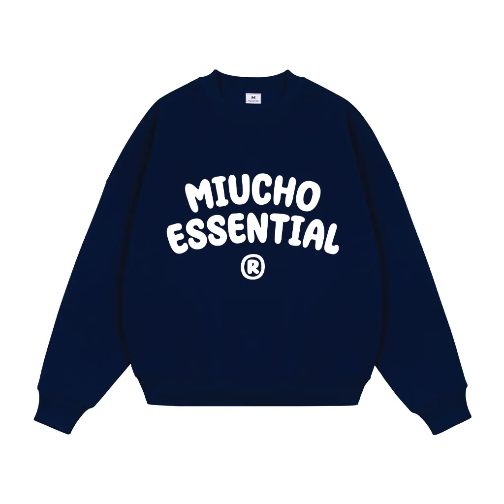 Áo Sweater boxy unisex Miucho Club vải nỉ 2 da cao cấp thoáng mát cổ tròn in chữ basic 2820_thumbnail_11