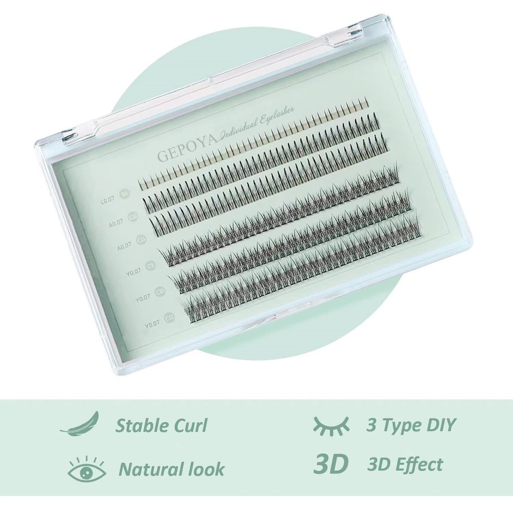 G102 Bộ Mi Giả Tự Nhiên GEPOYA 3D - Mi Chùm Cá Đuối, Mi Dưới, Mi A Type 6-12mm 120 Chùm - Dễ Dán, Nhẹ Nhàng, Chân Thật_thumbnail_5
