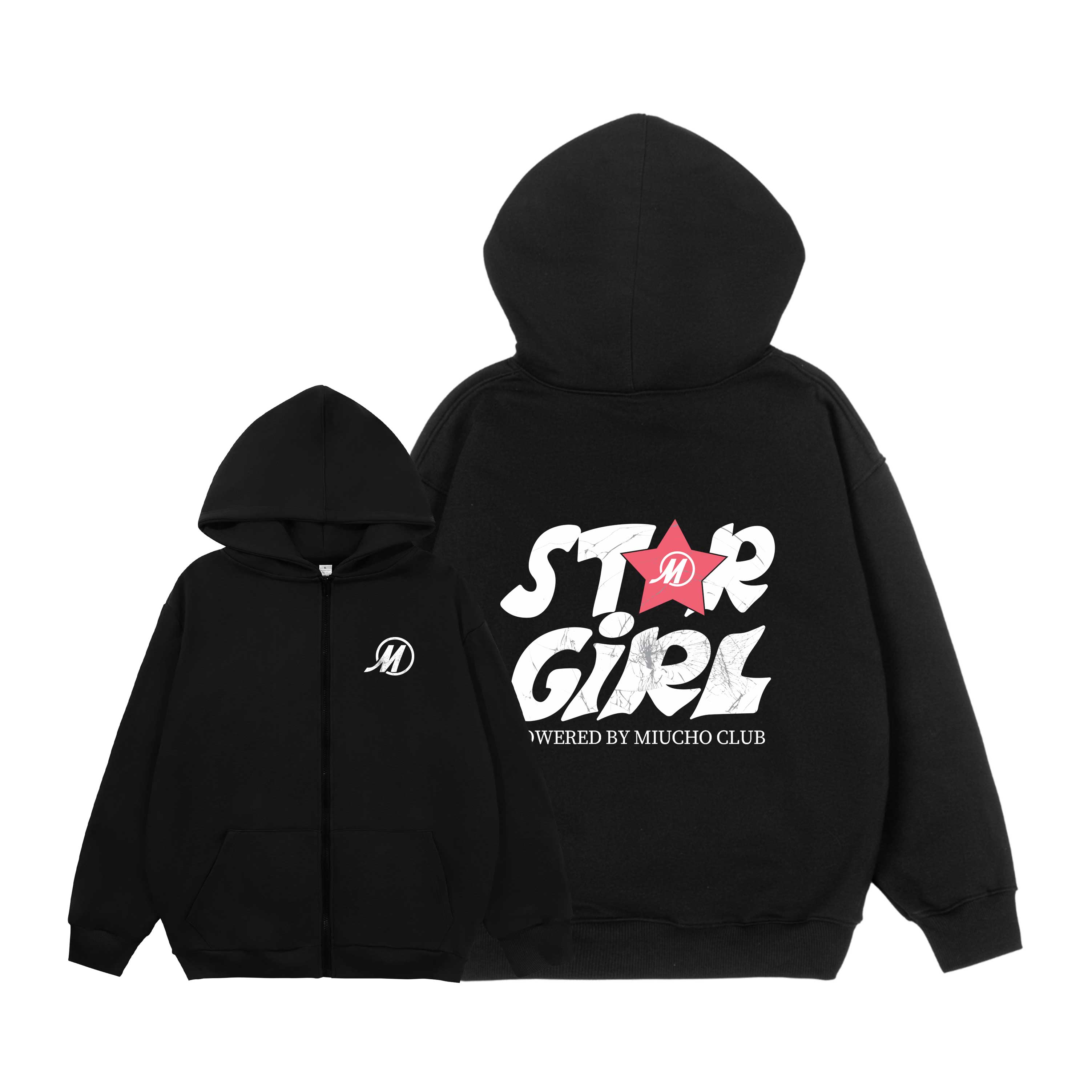 Áo hoodie zip local brand form rộng vải nỉ chân cua HZD1636 Miucho in typography_thumbnail_9