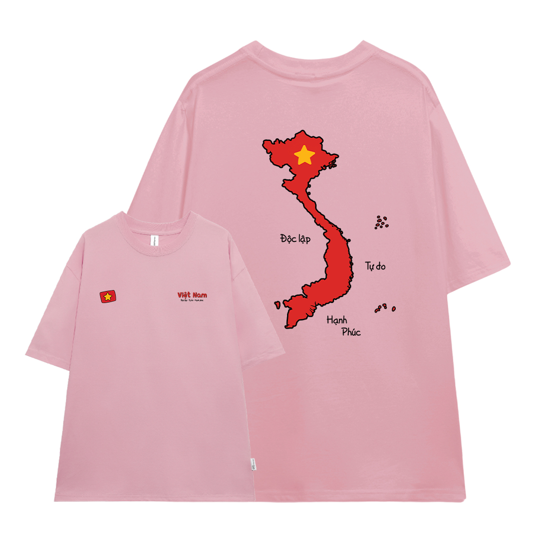 Áo thun nữ form rộng Việt Nam tôi yêu 2133 Miucho cổ tròn vải cotton 4c 220gsm thoáng mát in mix_thumbnail_8