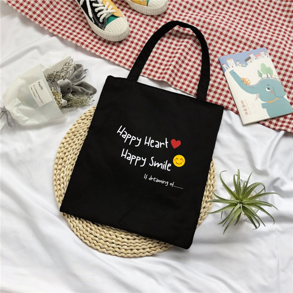 Túi tote phong cách Hàn Quốc in hình - Túi vải canvas có túi phụ kích thước 33x37cm đựng vừa A4 và laptop - TOTE07_thumbnail_3