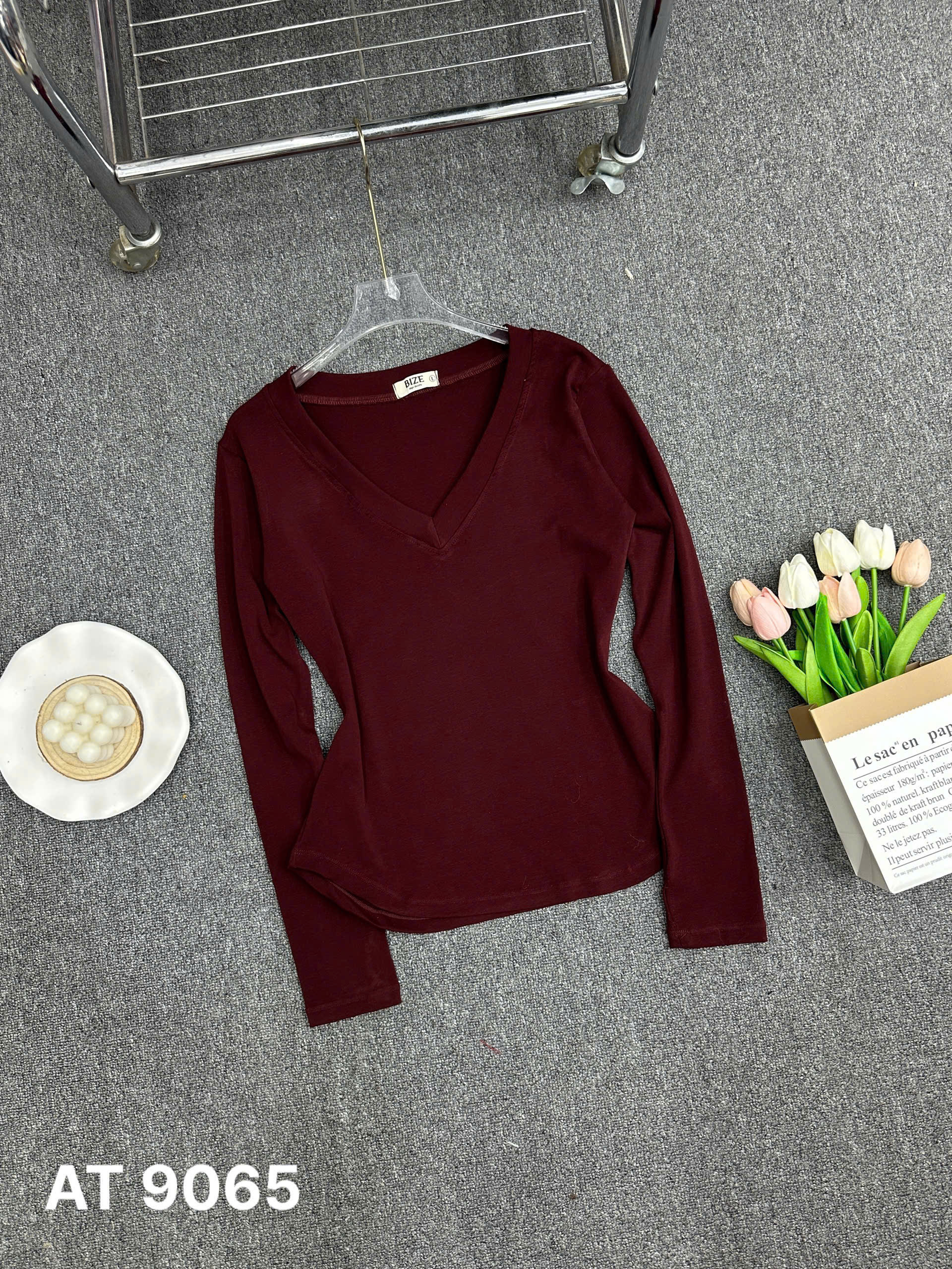 BIGSIZE - Áo thun tay dài cổ tim T- AT9065_thumbnail_9