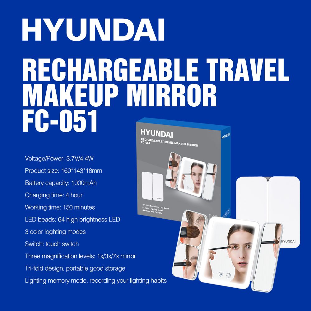Gương trang điểm có đèn Hyundai FC-051-WH_thumbnail_3