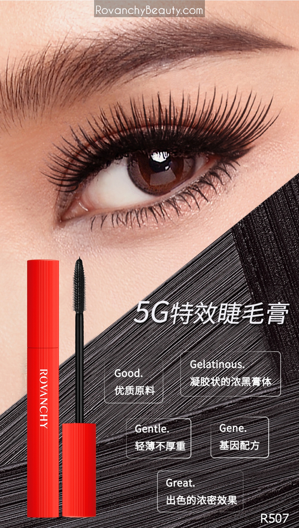Mascara Dài Mi R507 ROVANCHY 5G - Công Nghệ Mới, Dài Mi, Không Vón Cục -_thumbnail_3