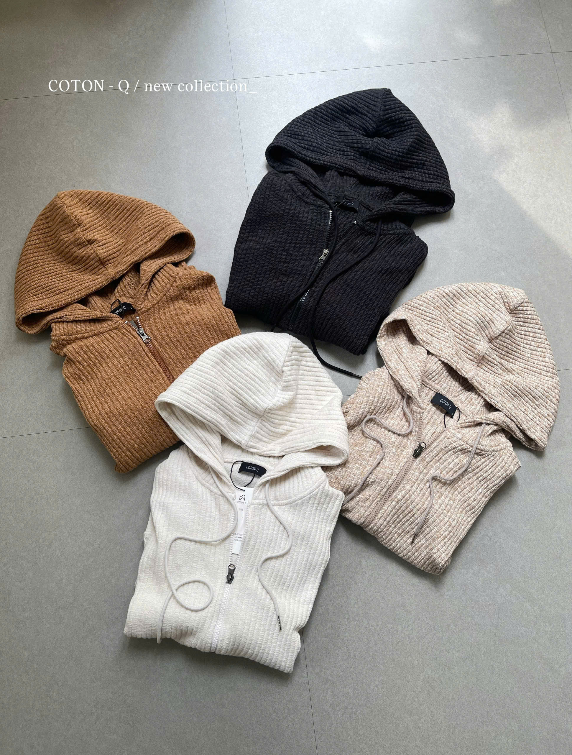 HK345 Áo khoác len có nón ( TRẮNG KEM )