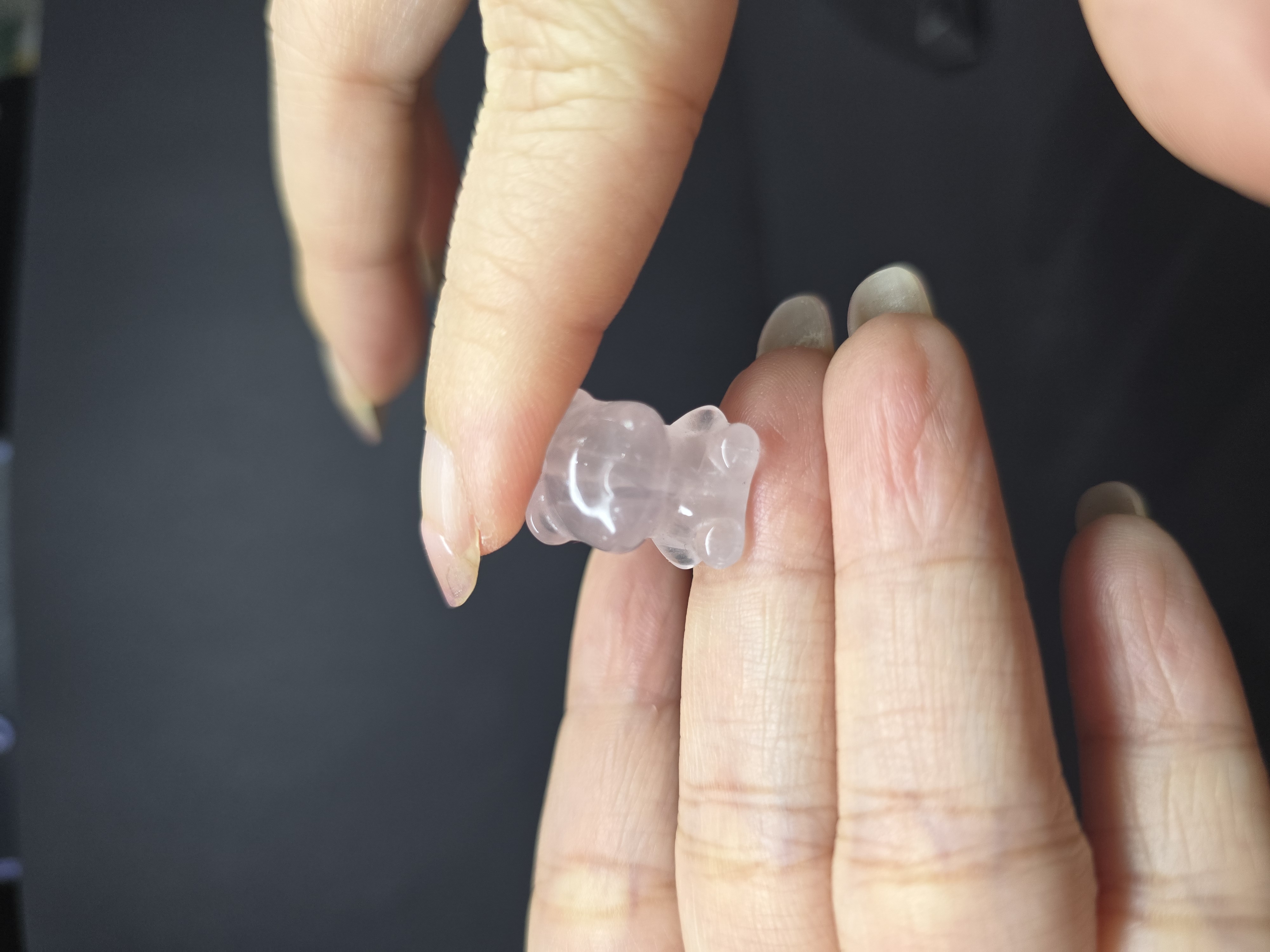 Charm Hạt Lẻ Thạch Anh Hồng - Gấu Cả Khối (Đã Xỏ Lỗ - Bán Lẻ 1 Viên)_thumbnail_2