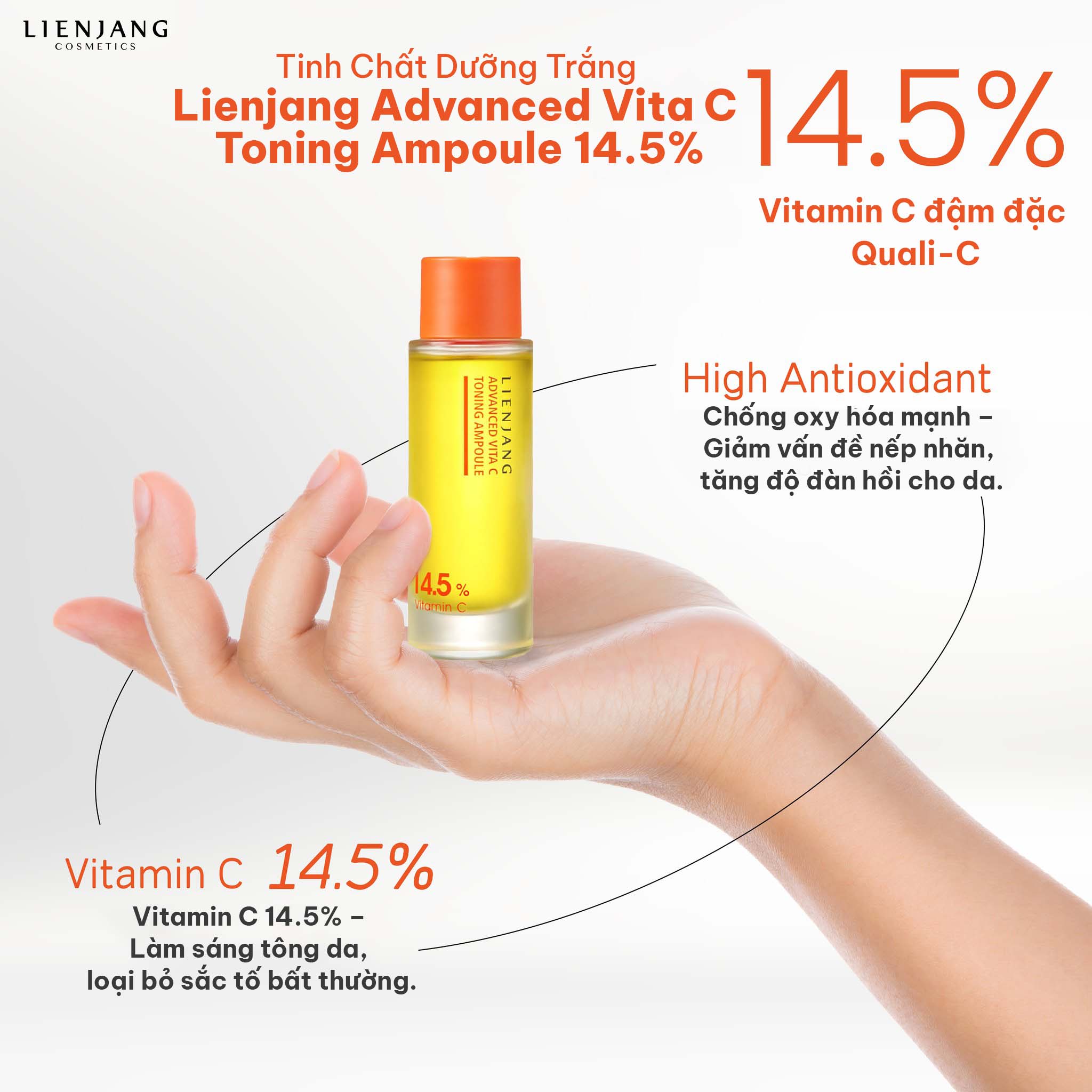 COMBO LIENJANG ADVANCED VITA C TONING AMPOULE 14.5% & HEARTLEAF REPAIR SPA MASK - Combo Serum Và Mặt Nạ Dưỡng Trắng Sáng Da Phục Hồi Giảm Kích Ứng - Vitamin C 14.5%, Rau Diếp Cá 85% - [LJ016]_thumbnail_2