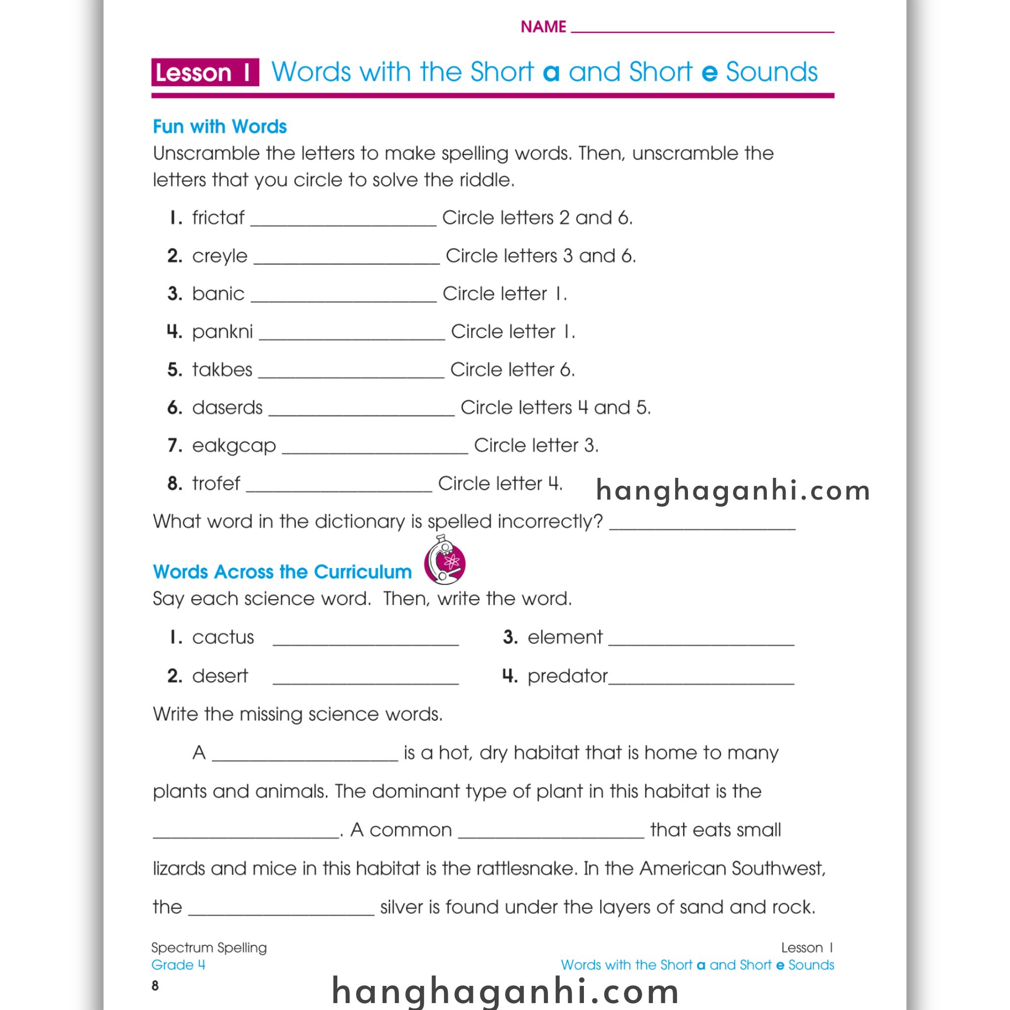 Sách Spectrum Spelling Workbook Grade 4_thumbnail_2