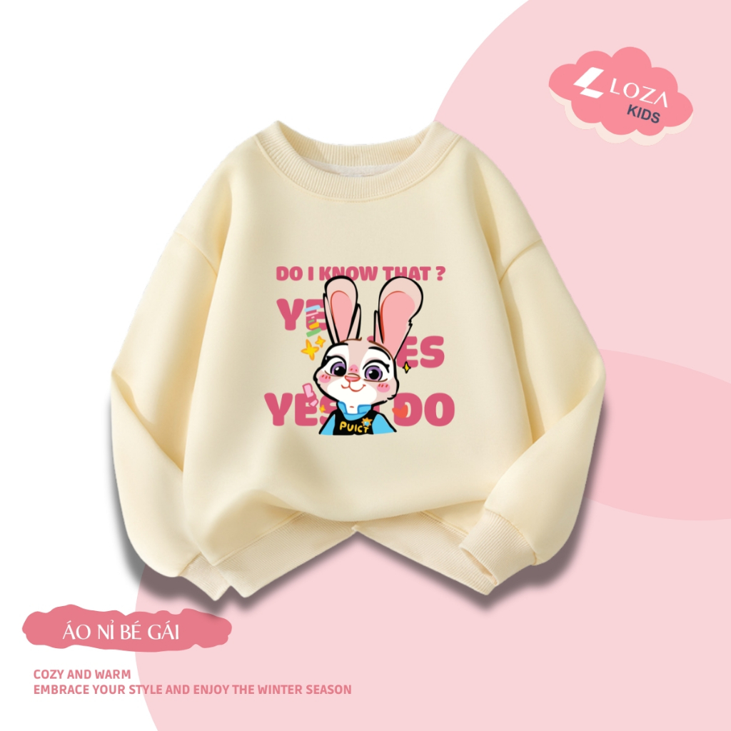 Áo nỉ bé gái in hình hoạt hình ZOOTOPIA  - Loza Kids IN028_thumbnail_1