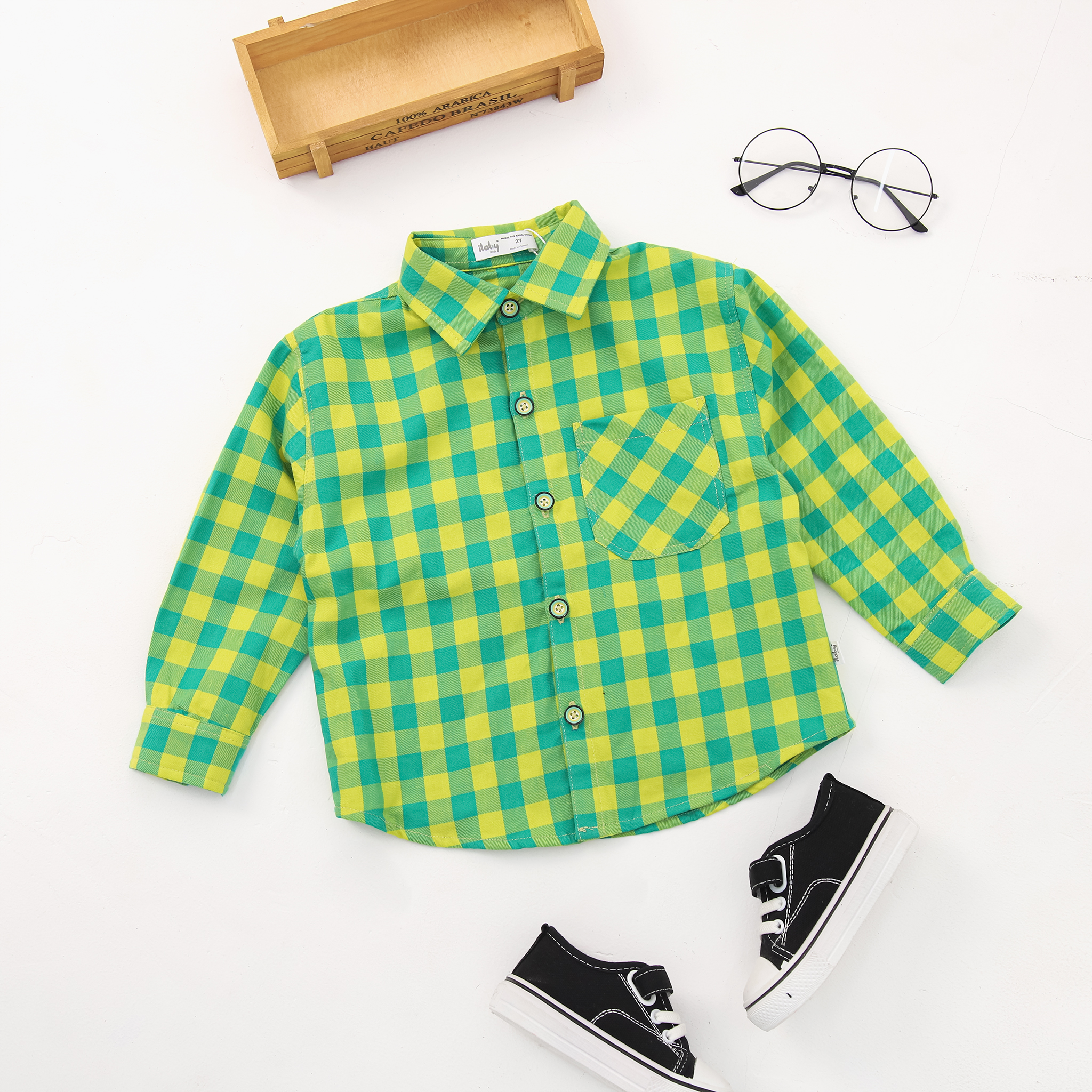 Áo sơ mi kẻ dài tay phối túi_thumbnail_2