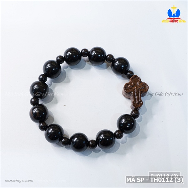 Vòng mân côi gỗ mun sừng 14ly