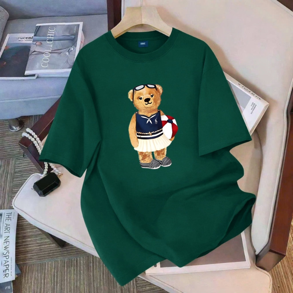 Áo thun unisex UX30-1174 gấu nâu ôm bóng dáng oversized local brand WETEE_thumbnail_5