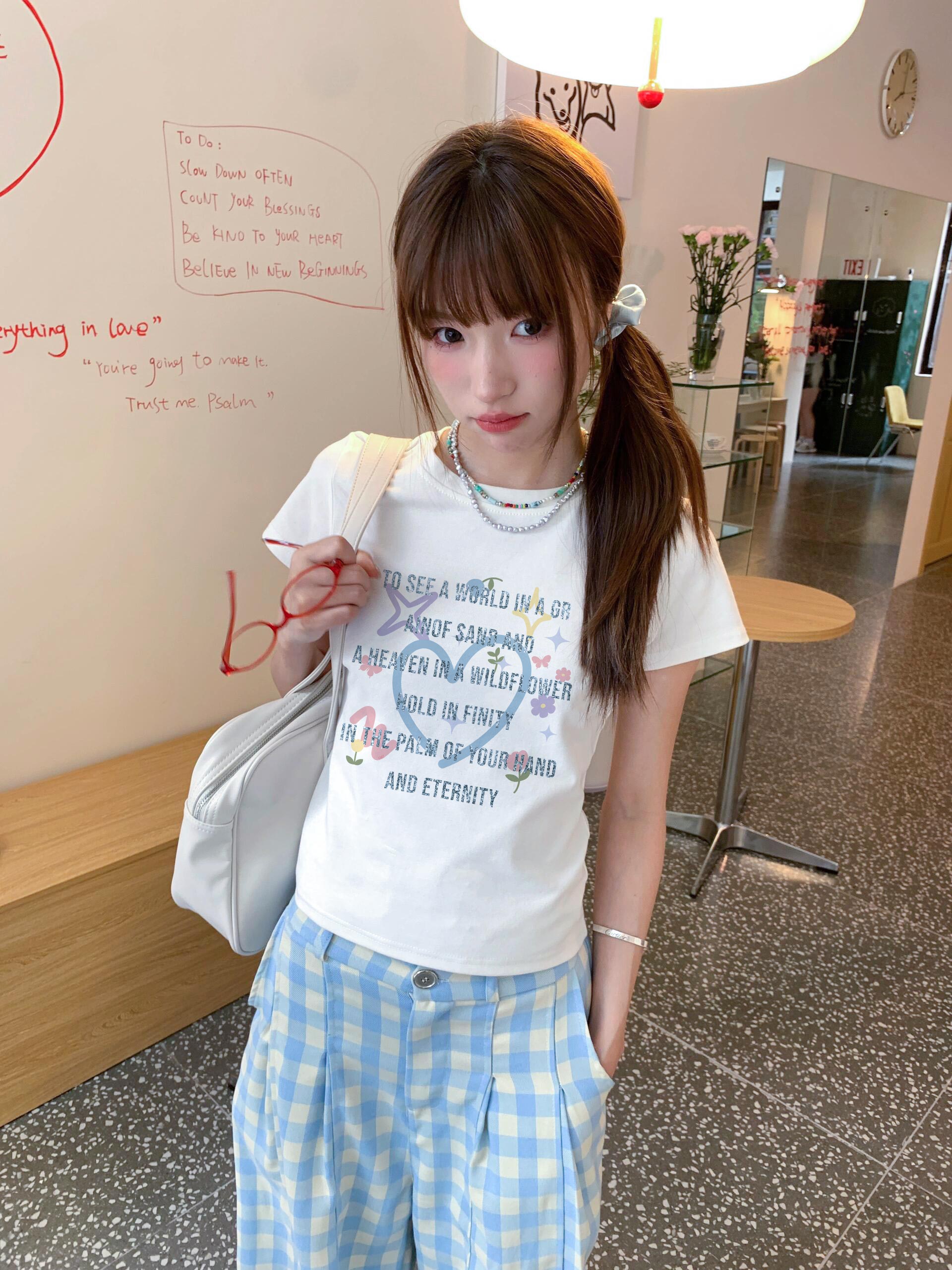 Áo Thun baby tee trái tim form ôm ABD1347 Miucho vải cotton co giãn in mix_thumbnail_2