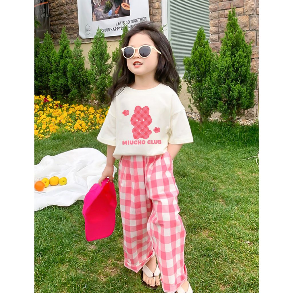 Áo thun cho bé gái hoạt hình form rộng AED1099 Miucho Kid tay ngắn cổ tròn in mix_thumbnail_5