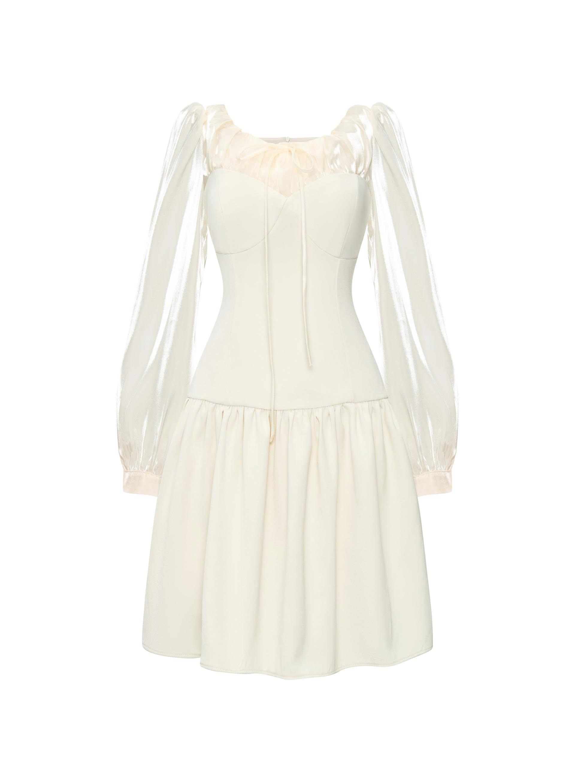 BIGSIZE-Đầm dáng A ngắn phối tay V-DA197