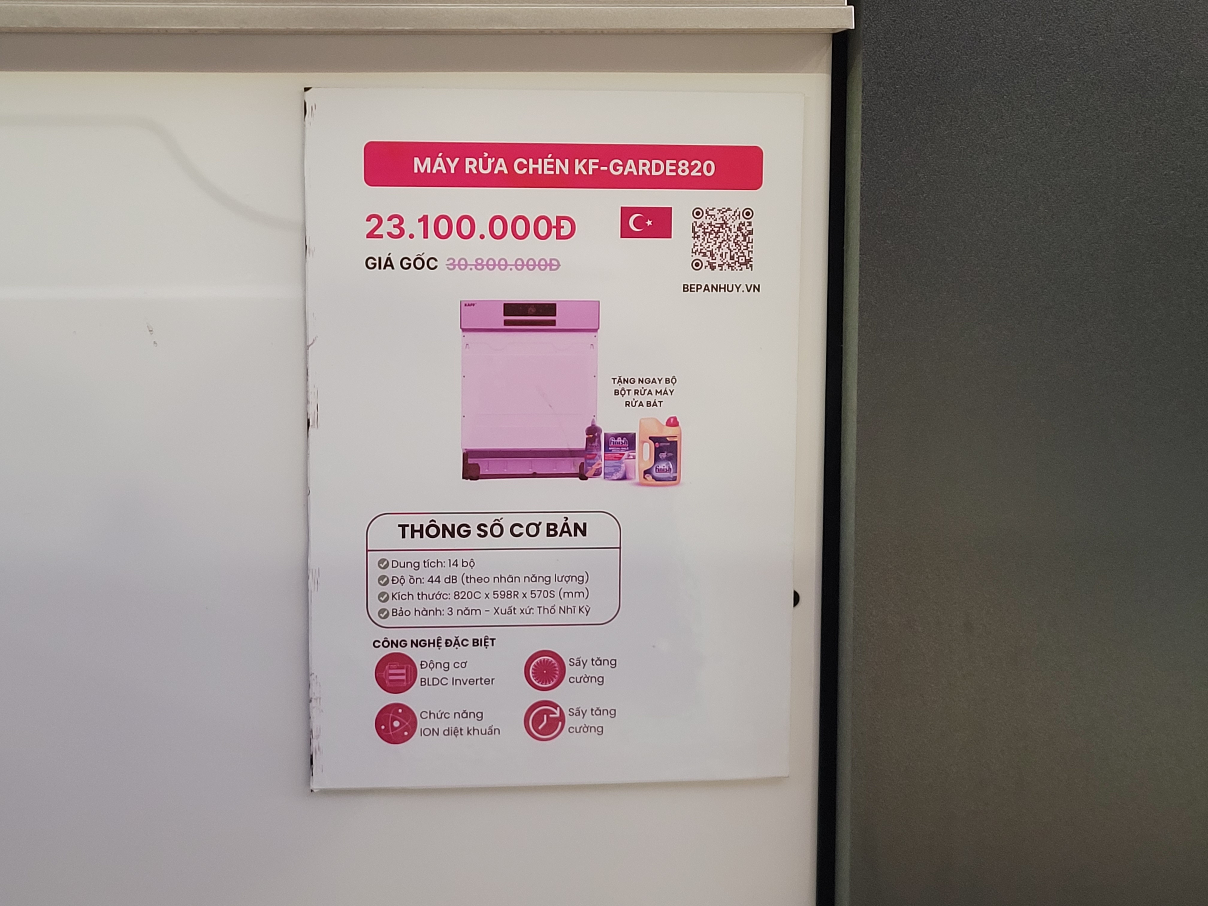 Máy rửa bát  KF-GARDE820 Trưng bày