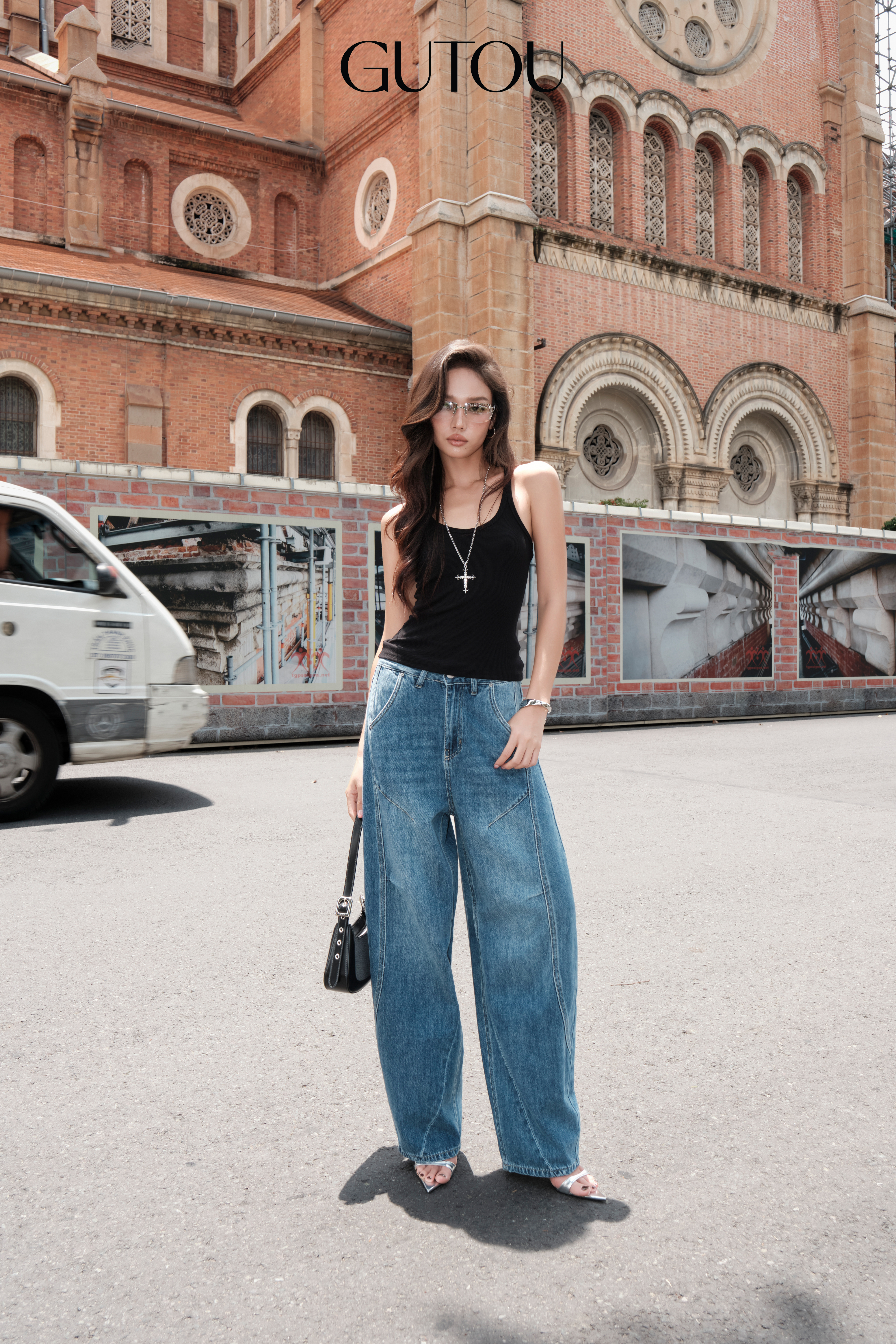 [ GUTOU ] Quần Jean Baggy Trơn Morden Style