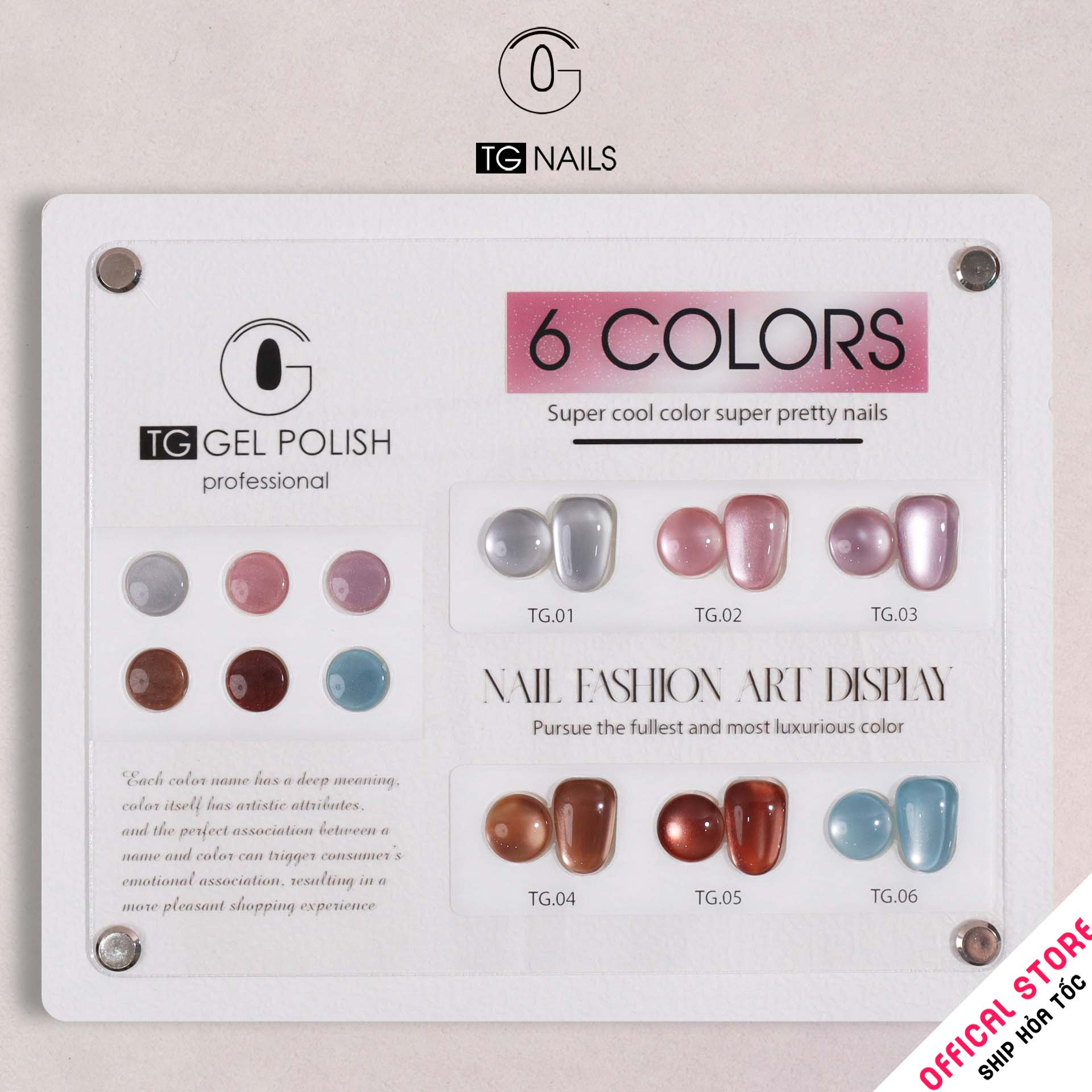 Set sơn gel 6 màu mắt mèo Ánh Trăng cực quang TG