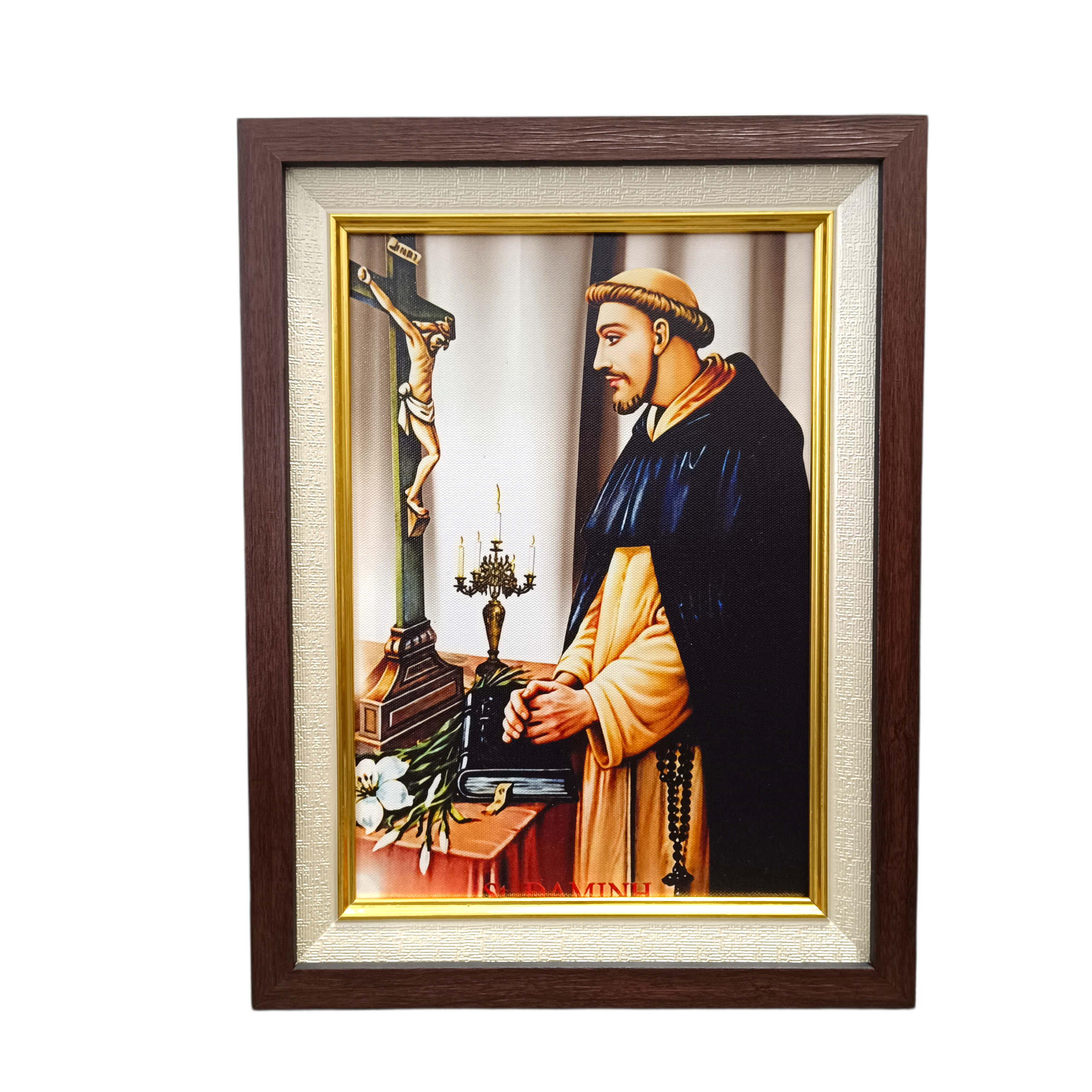 Tranh thánh Đa Minh 25x35cm canvas