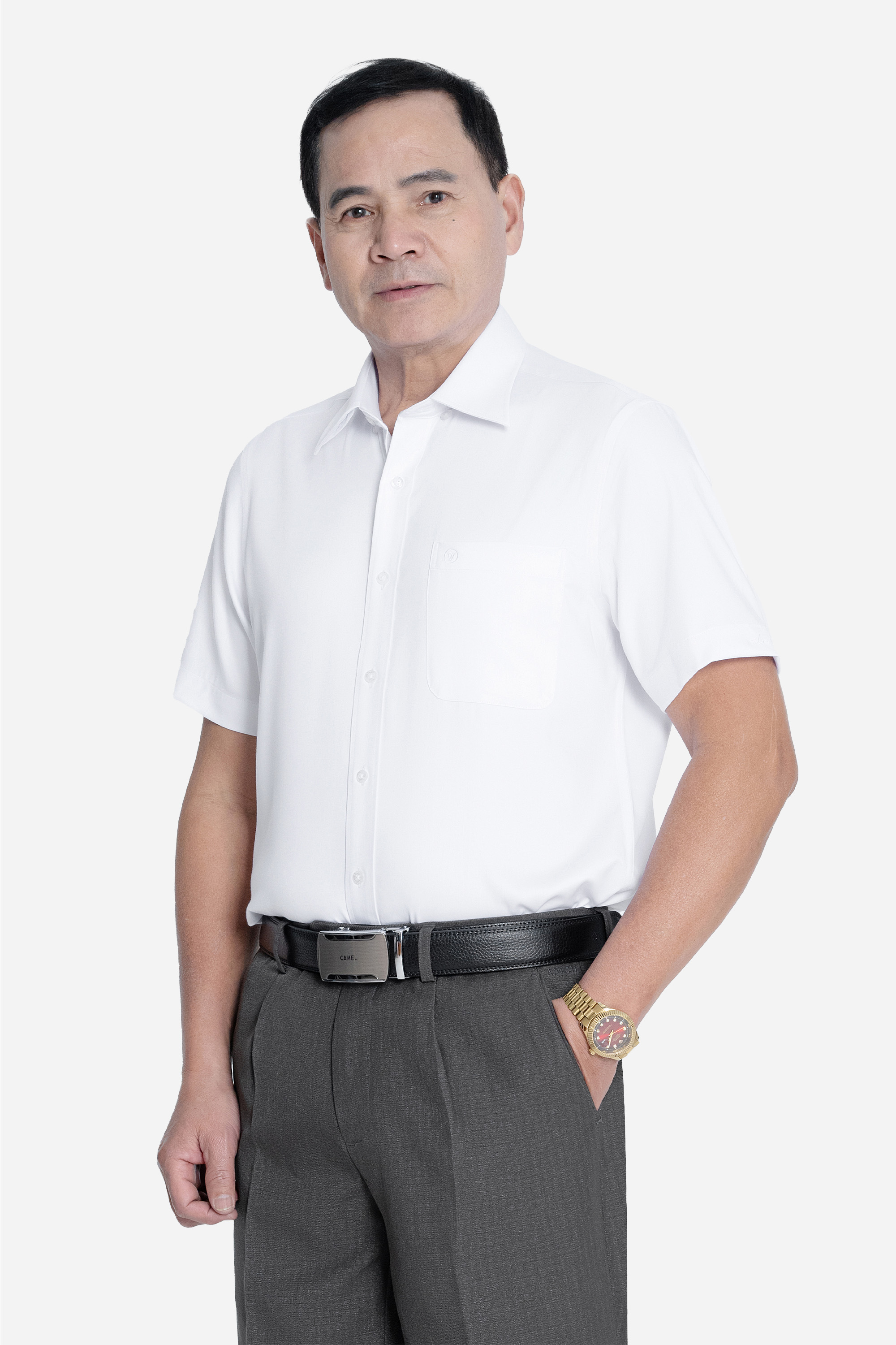 Sơ Mi Trơn Cộc Tay Nam Trung Niên ANCHI Chất Liệu Sợi Sồi Cao Cấp Màu Xanh_thumbnail_32