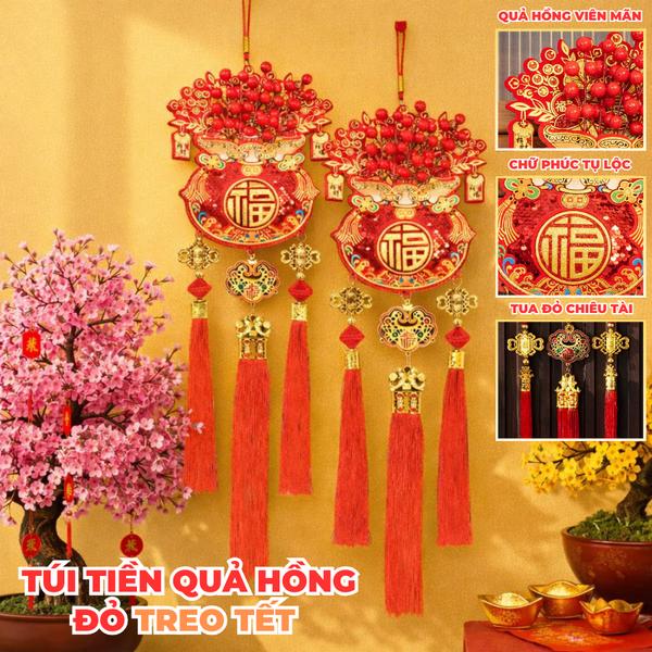 Túi Tiền Quả Hồng Treo Tết Phong Thủy Chữ Phúc Trang Trí Cửa Nhà Phòng Khách Chiêu Tài Lộc 322TT_thumbnail_1