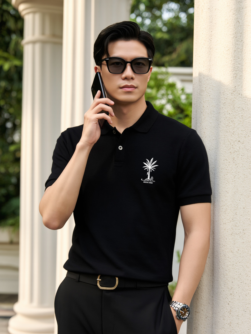 Áo polo cá sấu trẻ trung nam tính PLCSD2394 Miucho Iconic vải polyester thoáng mát cổ trụ in artwork_thumbnail_5