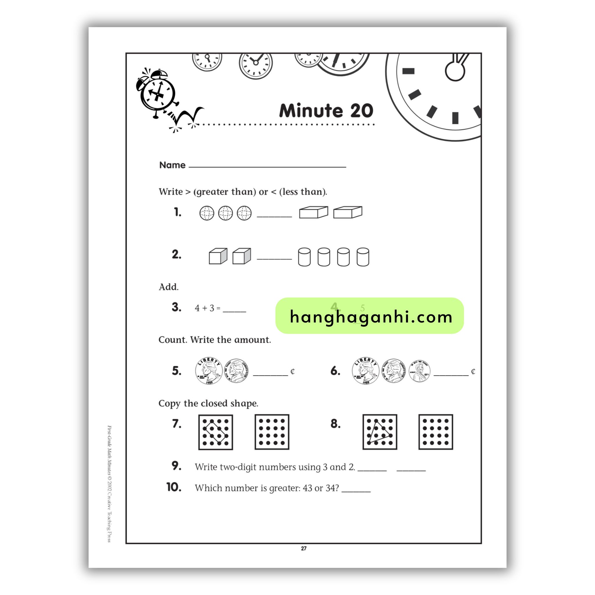 Math Minutes Grade 1- Sách Toán Tiếng Anh cho bé lớp 1_thumbnail_4