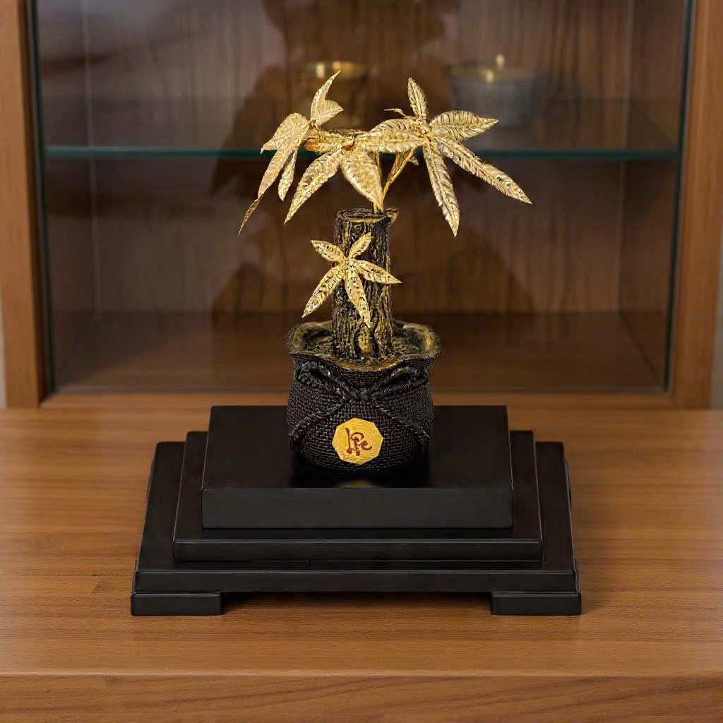 Cây kim tiền mạ vàng 24k ( KT 17x14x22cm ) DxRxC