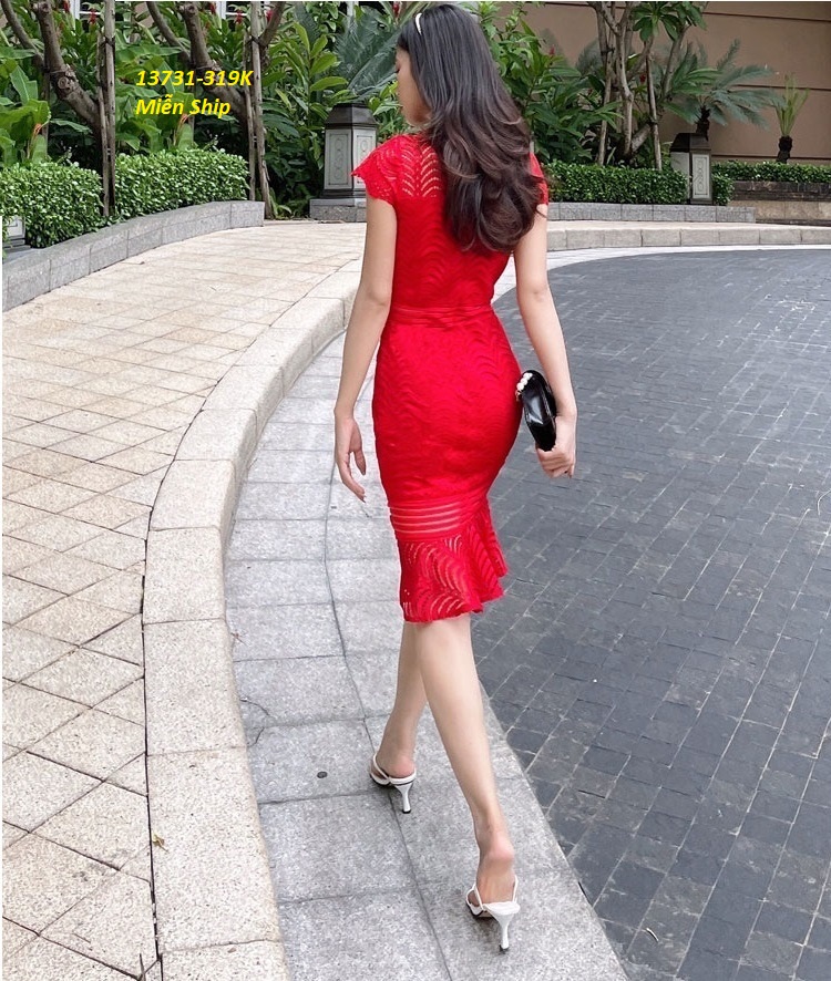 13731-Đầm ren đuôi cá đi tiệc màu đỏ (ren)FREESHIP_thumbnail_2