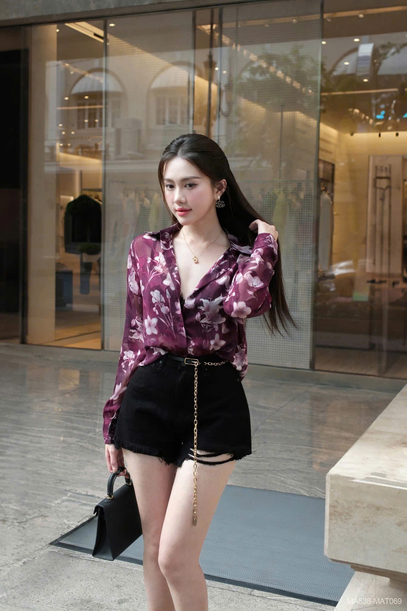 Áo somi họa tiết 2 màu ( XANH )_thumbnail_8