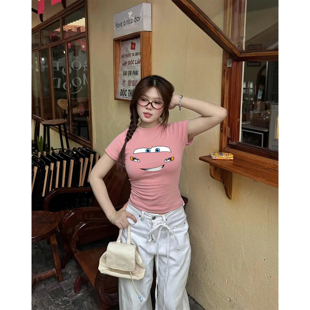 Áo baby tee nữ mặt cười hài hước Beezy 3393_thumbnail_4