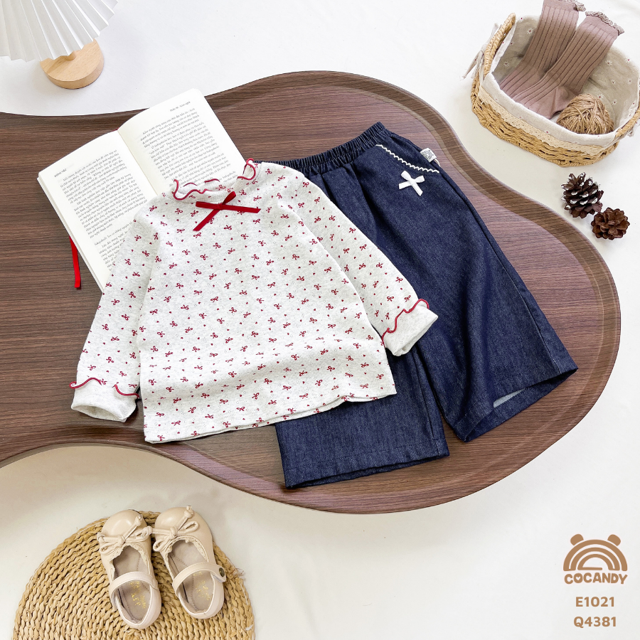 Áo dài XÁM nơ đỏ phối cổ nơ