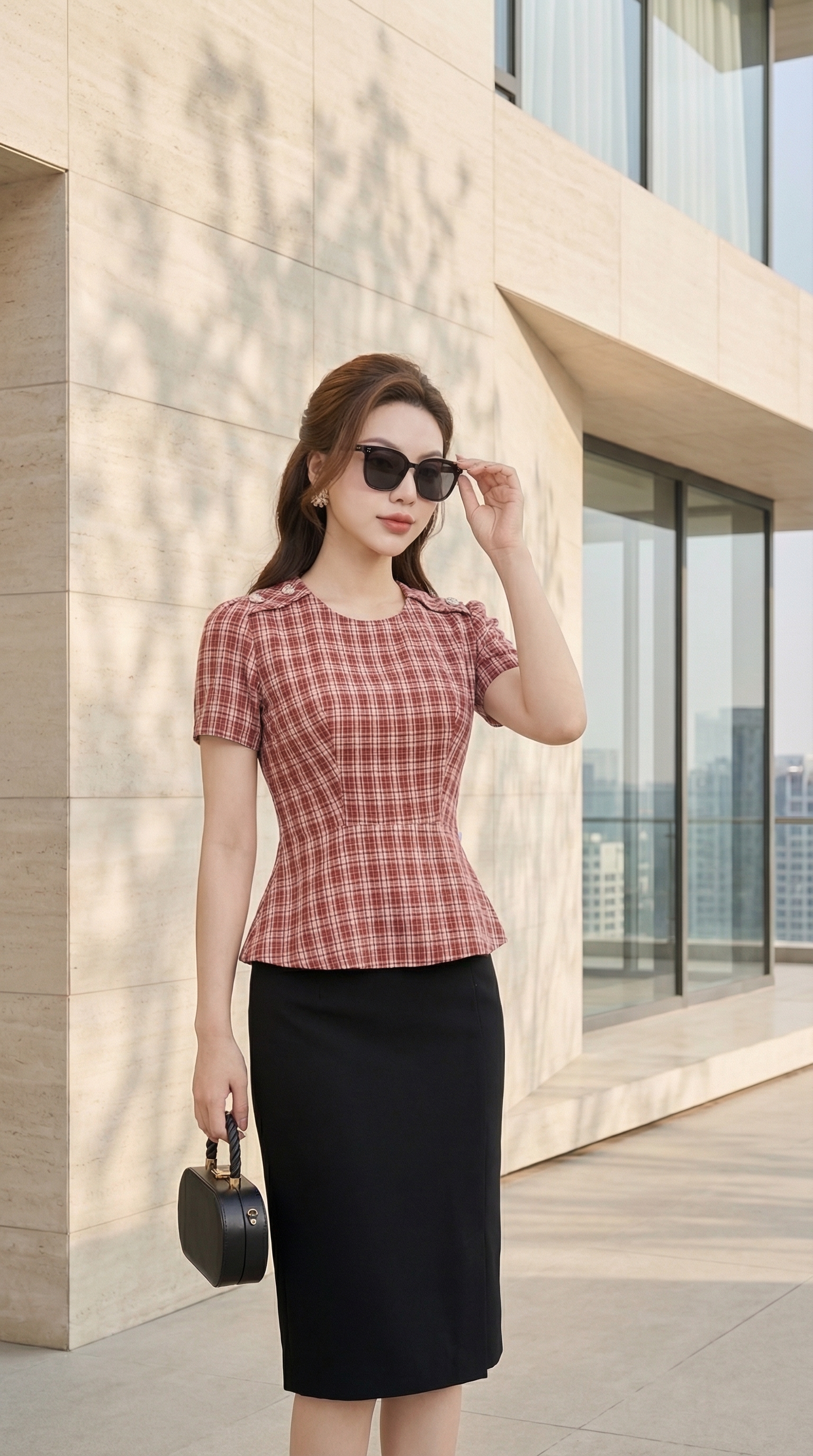 Áo sơ mi TRALI 26103 kẻ caro đỏ_thumbnail_3