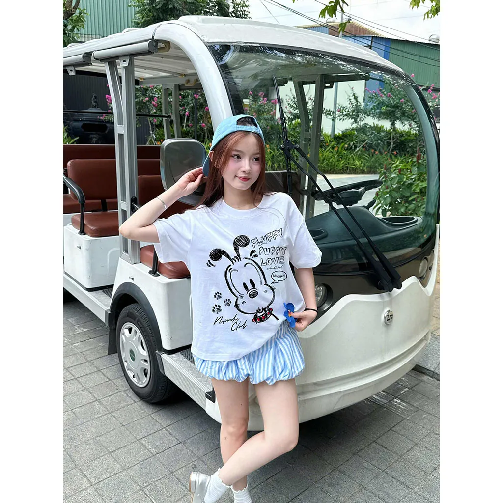 Áo thun boxy hoạt hình AXD2465 Miucho cổ tròn chất vải cotton 2 chiều cao cấp dày dặn in mix_thumbnail_4