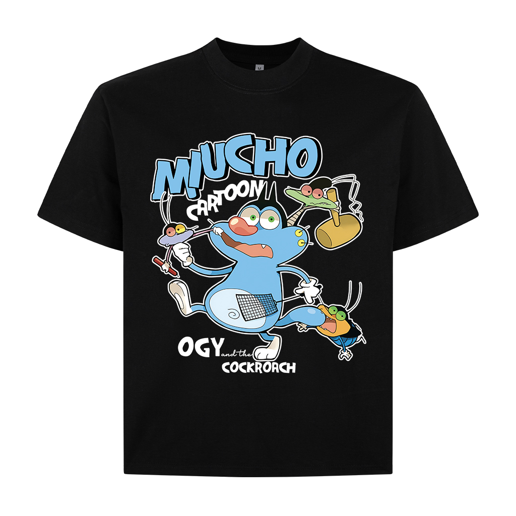 Áo phông form boxy in hoạt hình dễ thương 2357 Miucho Club cổ tròn vải cotton 2 chiều cao cấp in mix_thumbnail_9