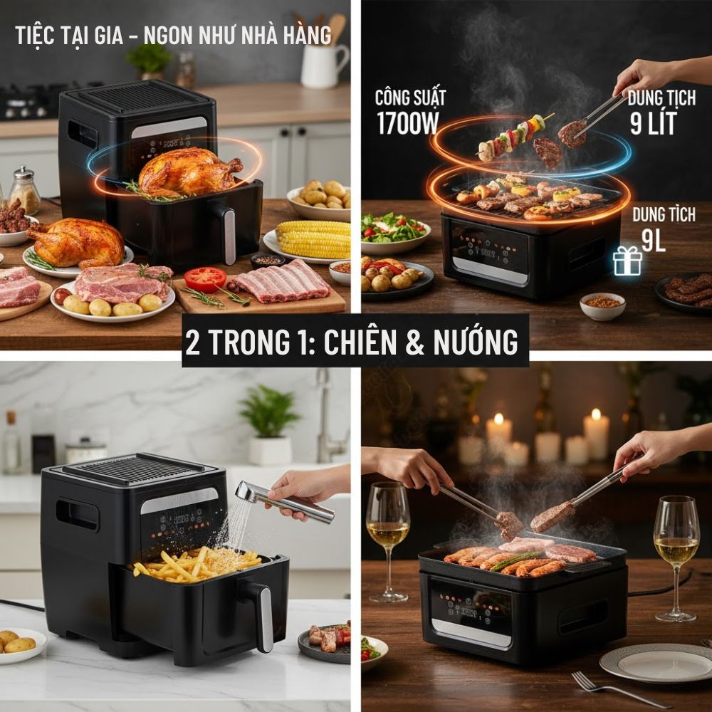 Nồi Chiên Không Dầu Kèm Vỉ Nướng 2-in-1 Mishio MK407: Nâng Tầm Món Ngon, Tiện Lợi Vượt Trội_thumbnail_13