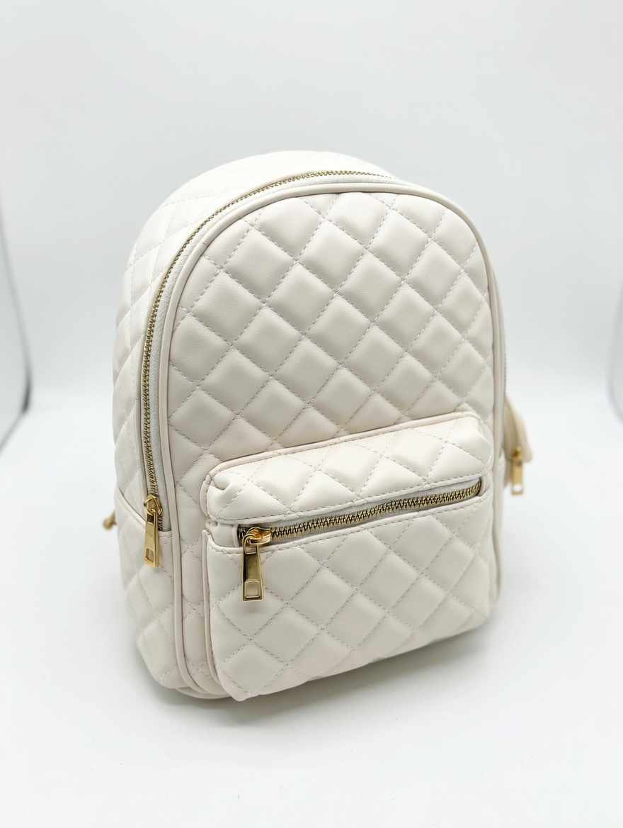 Balo Mini Chần Bông Trắng Kem – Phong Cách Hàn Quốc Thanh Lịch, Dễ Phối Đồ