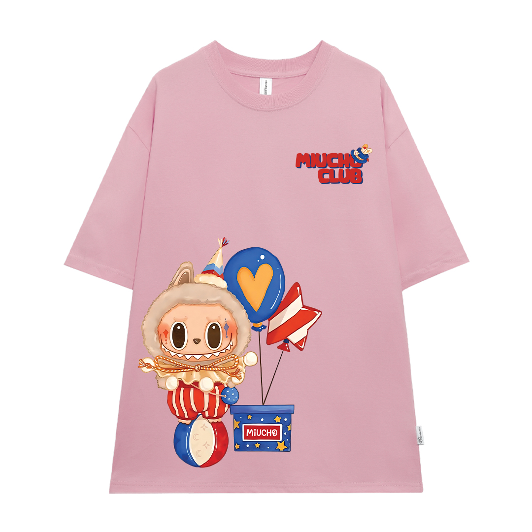 Áo phông labubu form rộng nhiều màu ATD1449 Miucho vải cotton cổ tròn in mix_thumbnail_9