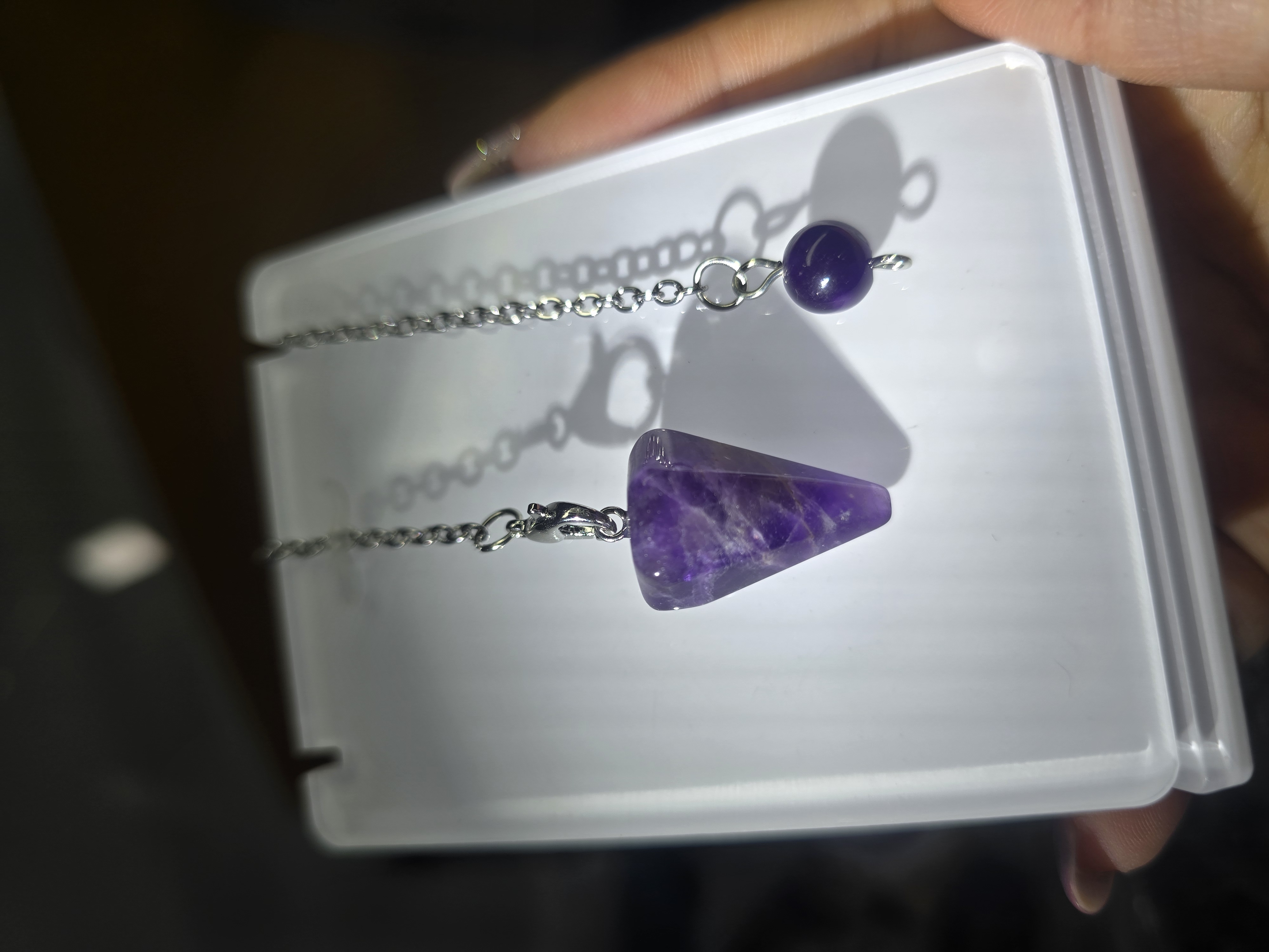 Con Lắc Cảm Xạ Pendulum Thạch Anh Tím size nhỏ