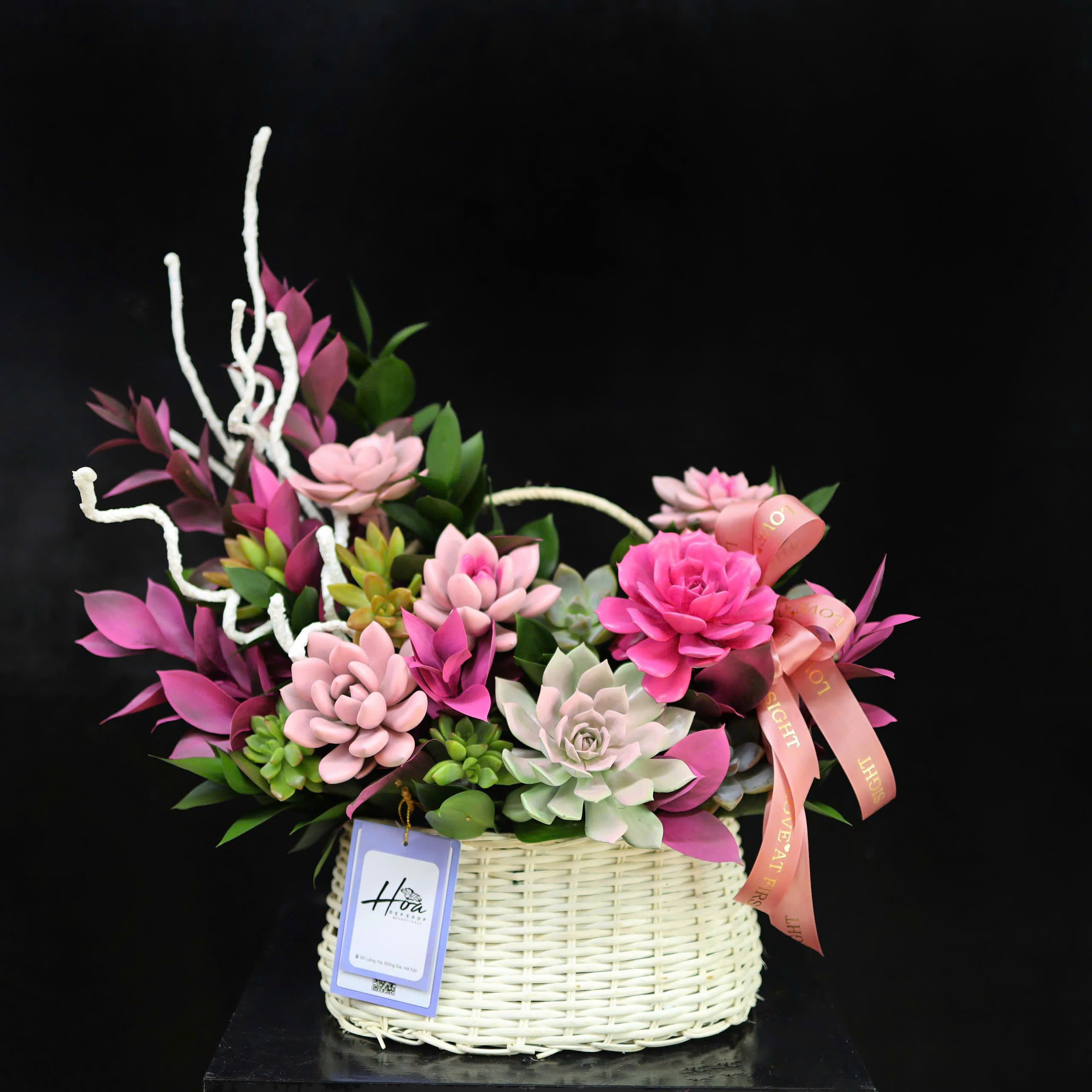 Giỏ sen đá mây trắng N6