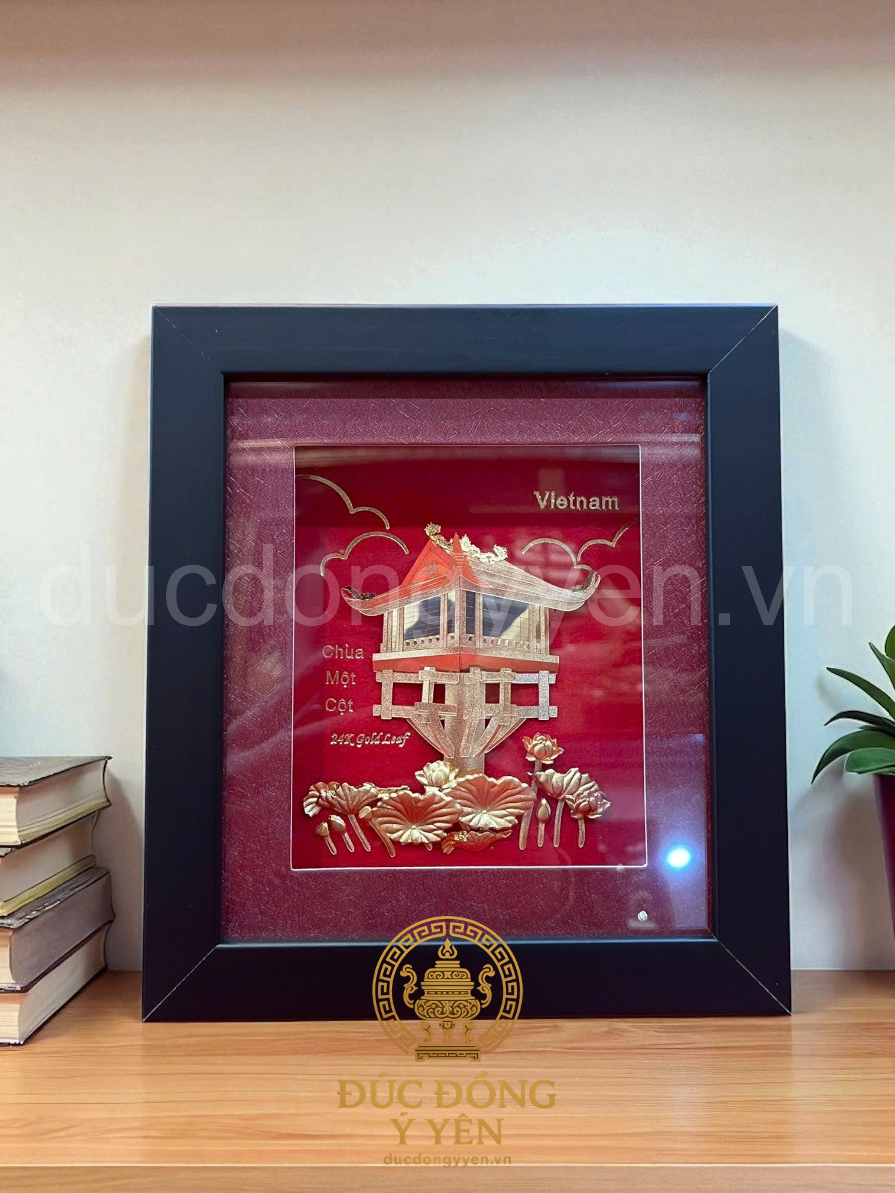 Tranh  chùa 1 cột mạ vàng 24k