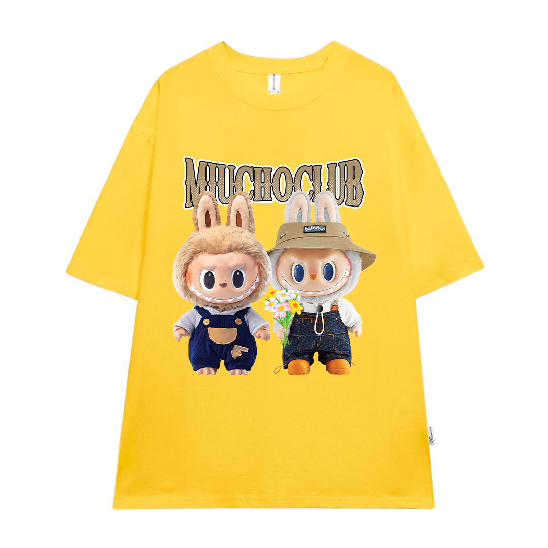 Áo phông labubu form rộng nhiều màu ATD1448 Miucho vải cotton cổ tròn in mix_thumbnail_14