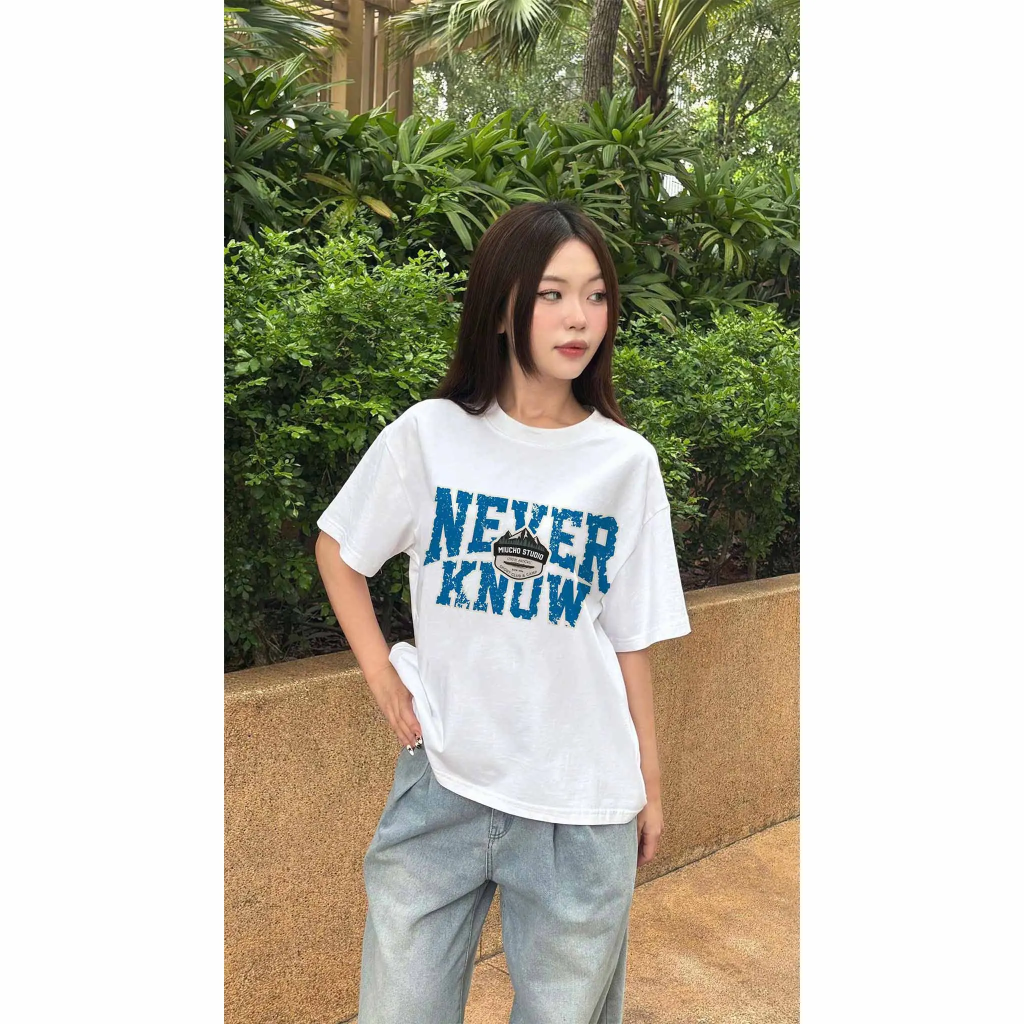 Áo thun boxy cặp đôi street style 2551 Miucho vải cotton thoáng mát tay ngắn cổ tròn in mix_thumbnail_5