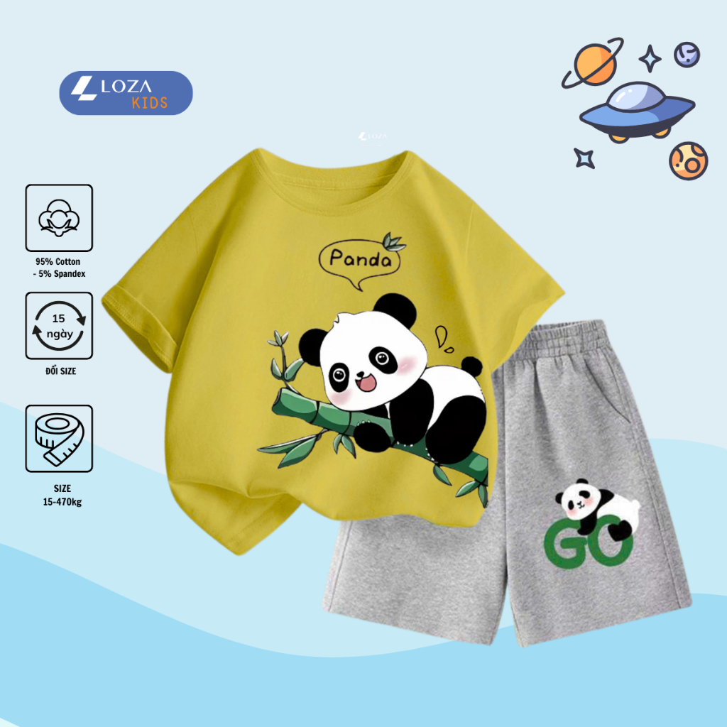 Bộ đồ bé trai in hình Gấu Panda -  Loza Kids SB233_thumbnail_7