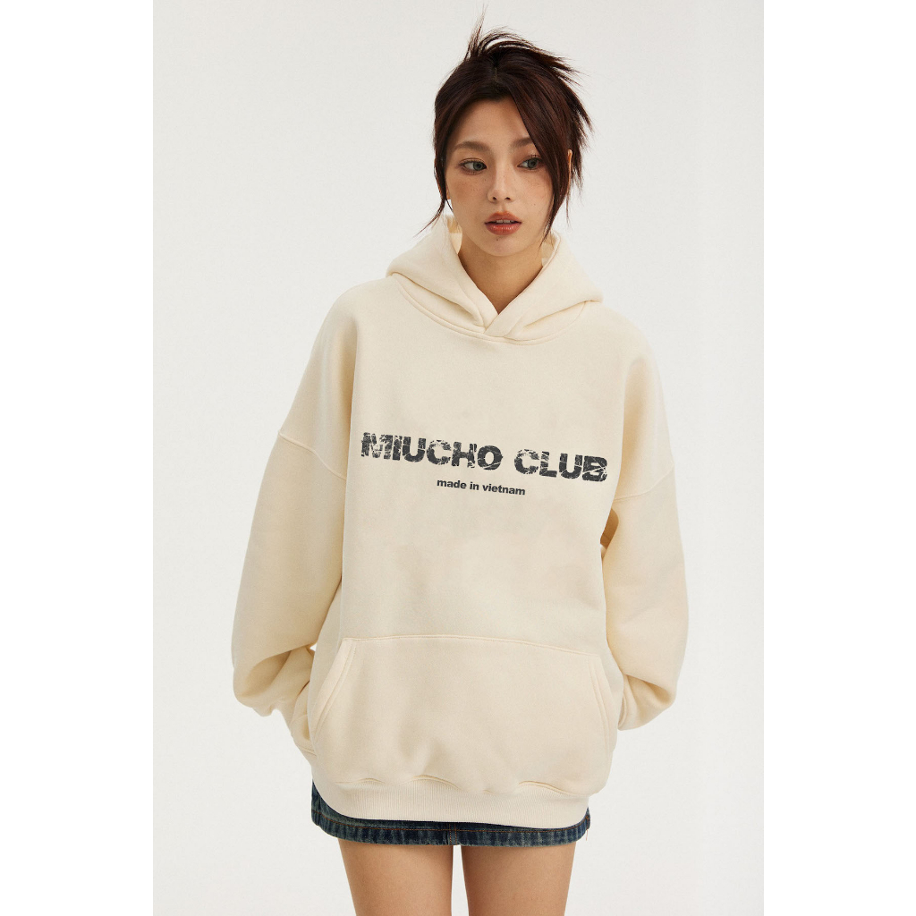 Áo hoodie nữ form rộng HDD245 Miucho chân cua dày dặn in typography_thumbnail_3