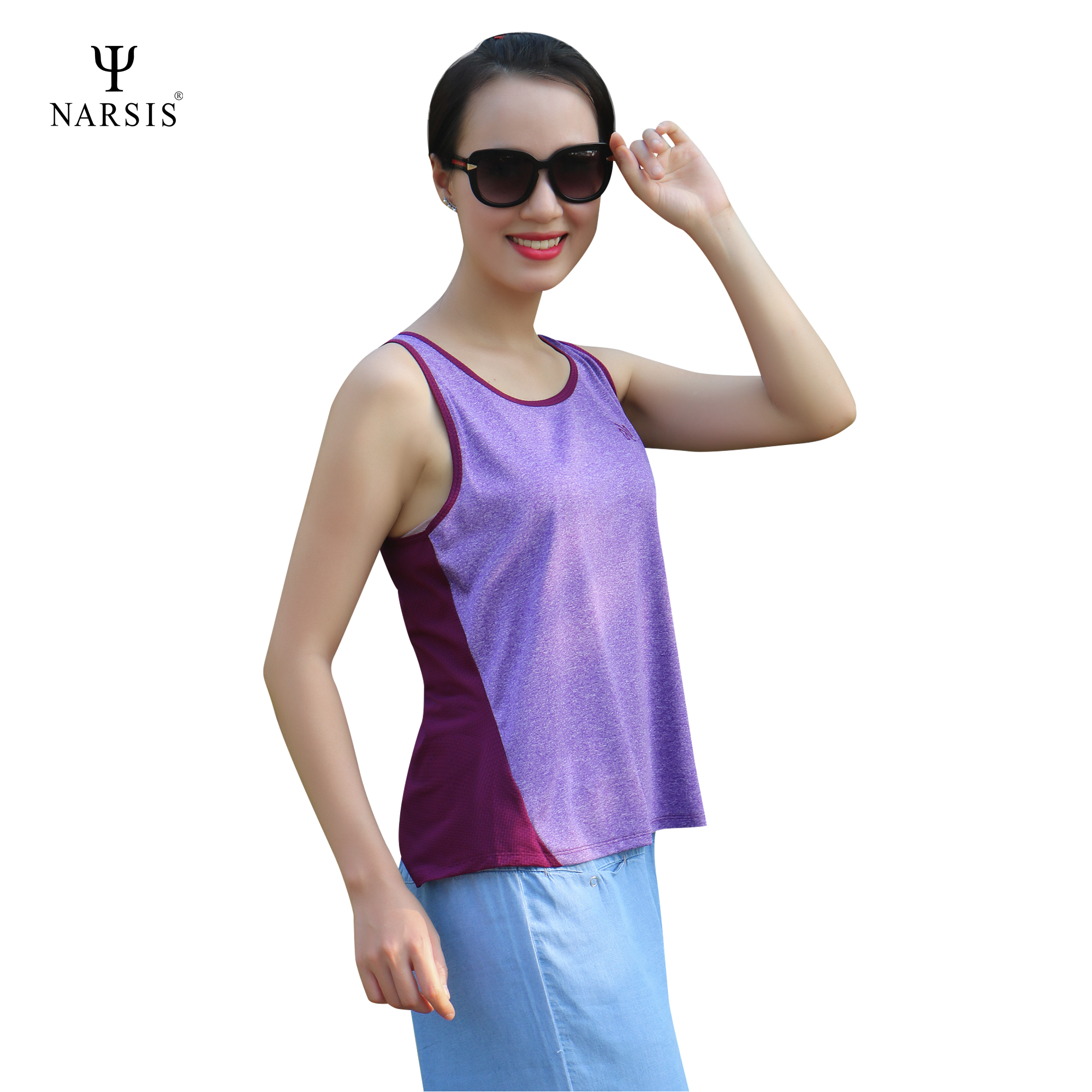 ÁO KIỂU NỮ L8005 NARSIS CHẤT LIỆU THOÁNG MÁT, DỄ CHỊU, THOẢI MÁI CẢ NGÀY, DỄ VẬN ĐỘNG_thumbnail_2