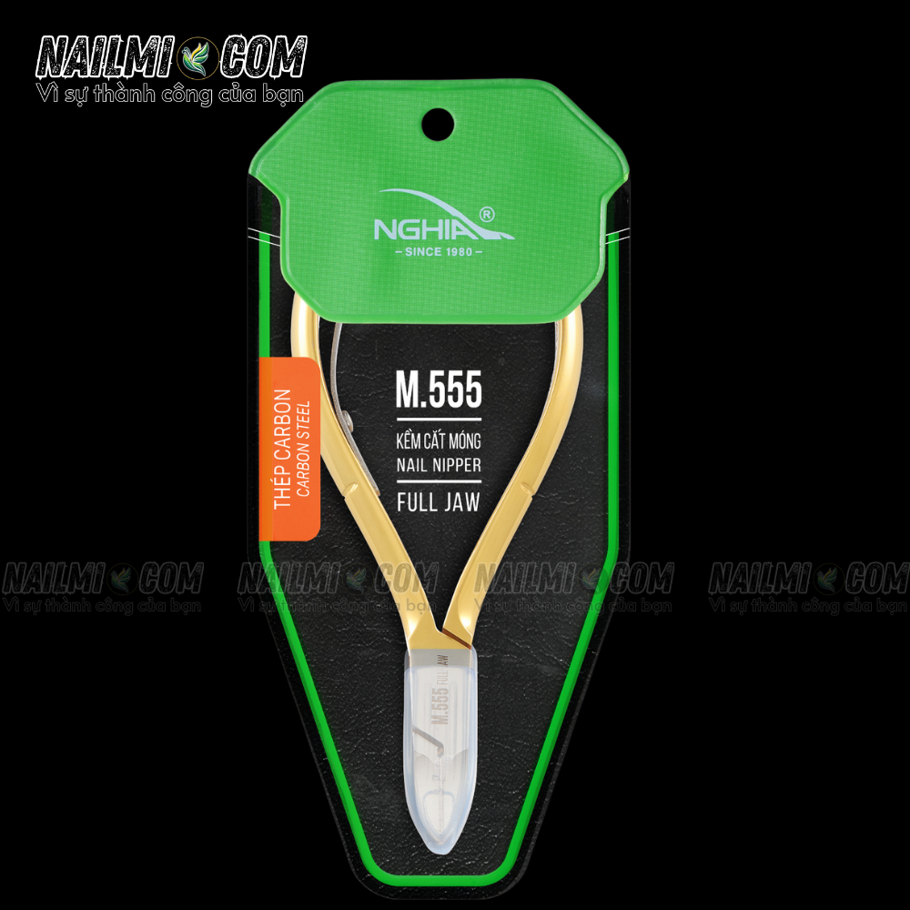 Kềm cắt móng Kềm Nghĩa thép chuyên dụng mạ vàng M.555 Thép carbon, an toàn cho người dùng