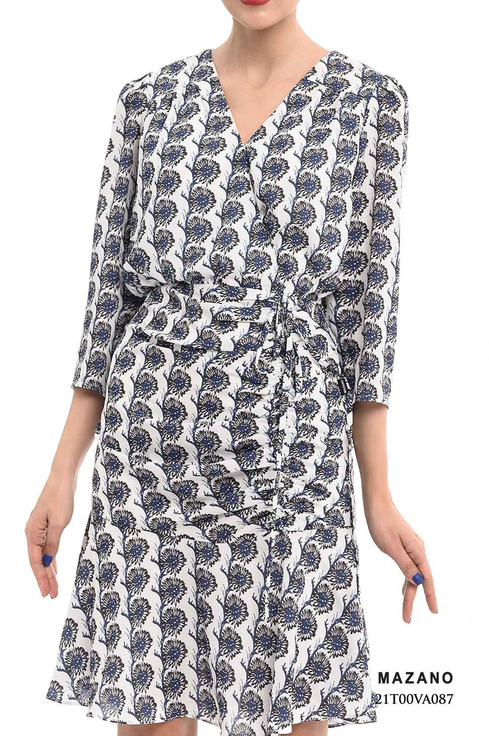 Đầm họa tiết xếp ly rút dây eo_thumbnail_3