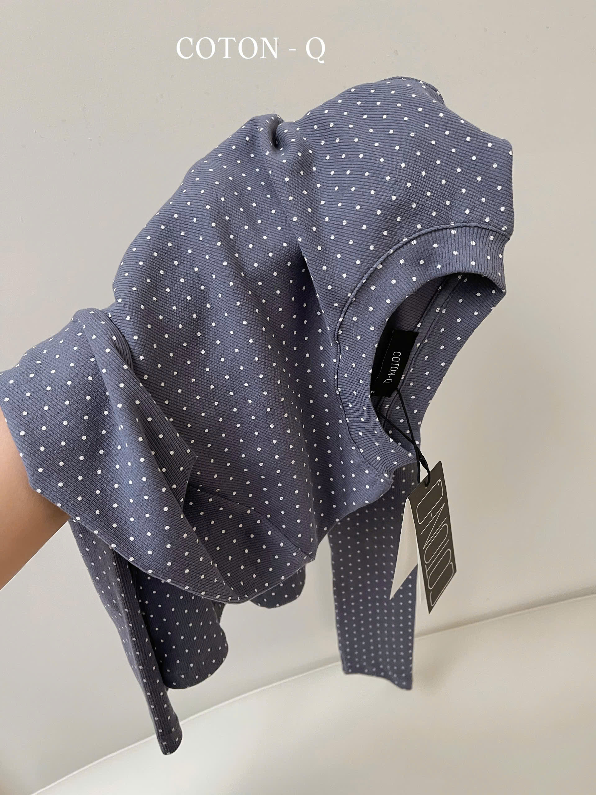 Áo thun tay dài chấm bi ( XANH)_thumbnail_2